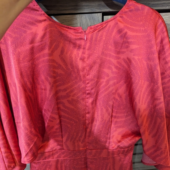 NWT Maxi long dress in red color FE NOEL Size S or 4 kimono style with zipper - Picture 6 of 7